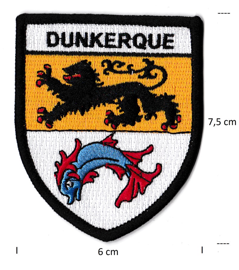 Dunkirk coat of arms patch embroidered crest logo northern city France iron-on patch image 5