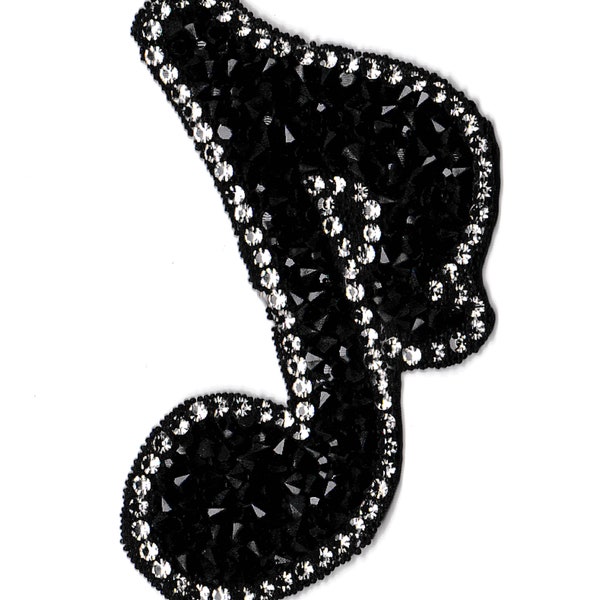 Patche transfert croche musique note patch thermocollant en strass