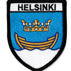 Helsinki Finland coat of arms patch embroidered iron-on coat of arms patch