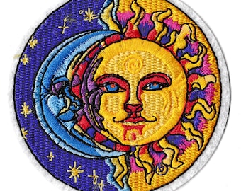 Patch moon and sun patch embroidered thermo-adhesive