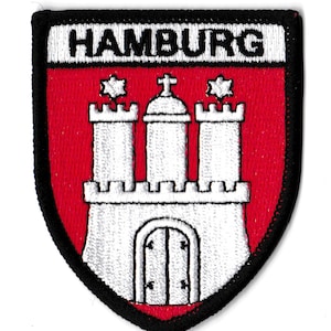 Hamburg coat of arms patch Hamburg city coat of arms Germany embroidered patch