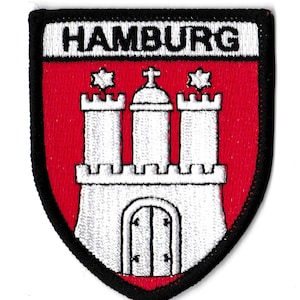 Hamburg crest patch coat of arms city of Hamburg Germany embroidered patch coat of arms image 1