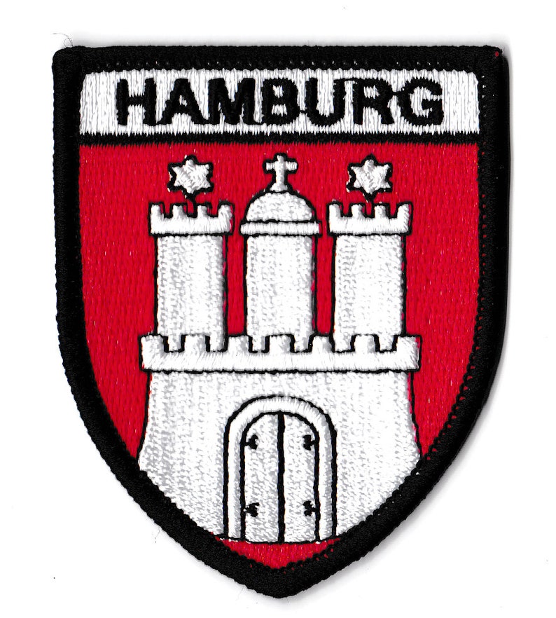 Hamburg crest patch coat of arms city of Hamburg Germany embroidered patch coat of arms image 1
