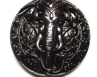 Broche pins métallique éléphant argenté cast métal badge à vis