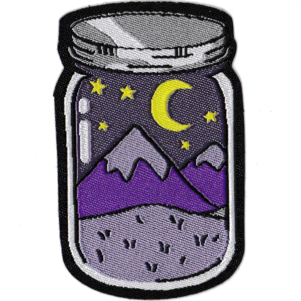 Woven patch dream box mountain jar iron-on patch