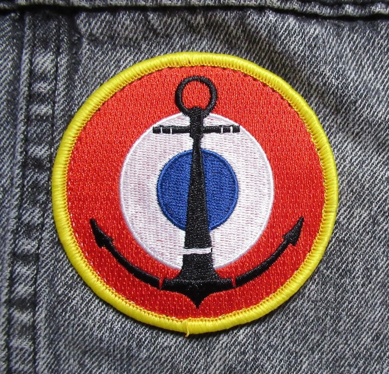 Gestickter Wappenaufnäher der französischen Marine, Luftfahrt, Frankreich, kratzbar Bild 3