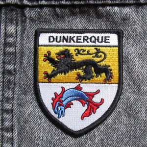 Dunkirk coat of arms patch embroidered crest logo northern city France iron-on patch image 2