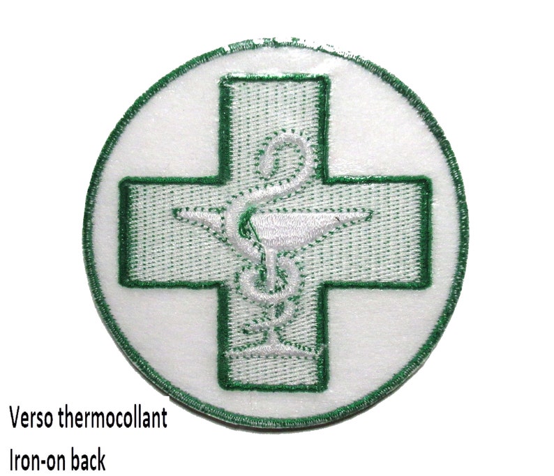 Patche écusson pharmacie Coupe d'Hygie patch brodé thermocollant pharmacien image 3