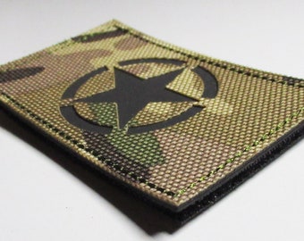 USA Camouflage Star Patch Velcro PVC Tactical Patch