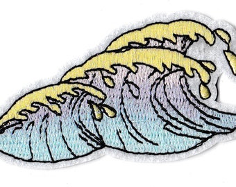 Embroidered patch waves surf iron-on patch