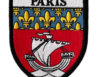 Embroidered crest patch Paris city Parisian coat of arms
