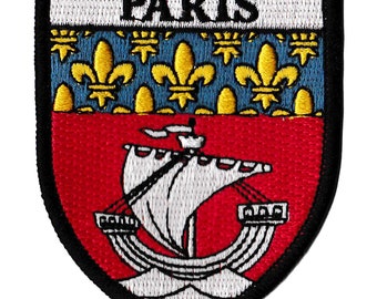 Embroidered crest patch Paris city Parisian coat of arms