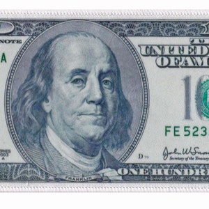 100 USD US dollar bill patch printed dollars patch
