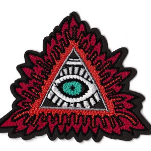 Patch badge triangle pyramid inca eye patch embroidered thermoadhesive