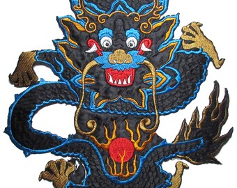 Backpatche dragon Chinois traditionnel patche écusson grande taille thermocollant