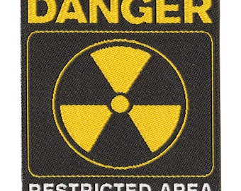 Woven patch Danger restricted area iron-on badge