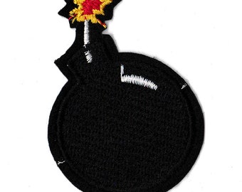 Comic strip style bomb patch iron-on embroidered patch