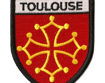 Insignia bordada parche de la ciudad Toulouse Occitanie escudo de armas parche de escudo de armas