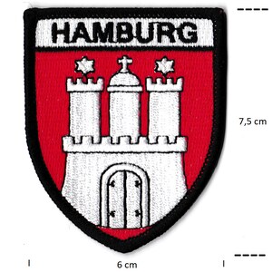 Hamburg crest patch coat of arms city of Hamburg Germany embroidered patch coat of arms image 2