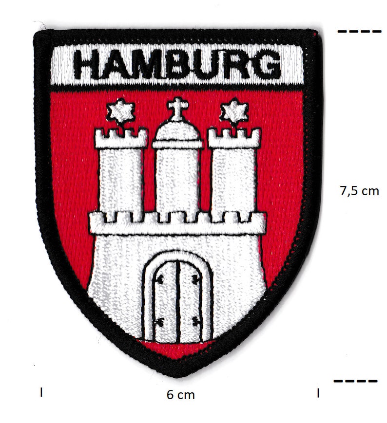 Hamburg crest patch coat of arms city of Hamburg Germany embroidered patch coat of arms image 2