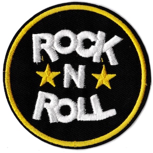 round rock and roll badge patch embroidered iron-on patch