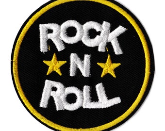 round rock and roll crest patch iron-on embroidered patch