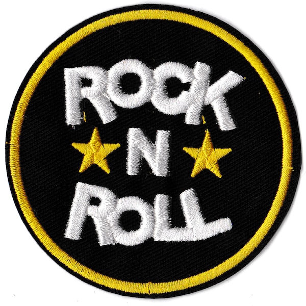 patche écusson rock and roll rond patch brodé thermocollant