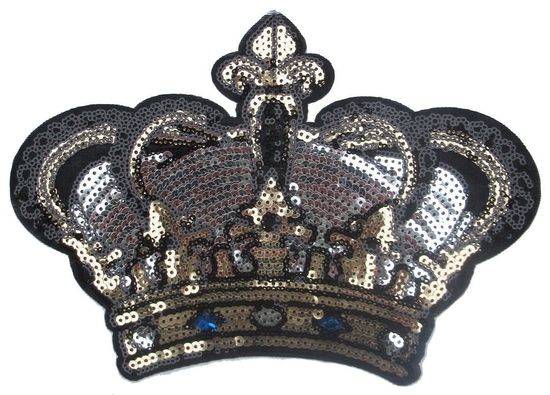Backpatche Royal Crown Back Patch Thermo-adhesive Sequins - Etsy