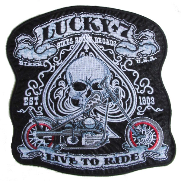 Patche dorsal backpatche LUCKY 7 Biker motard patch dossard thermocollant