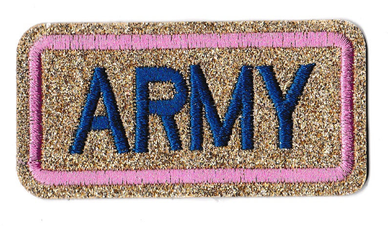 Patche badge lady Army brilliant golden sequins patch embroidered thermo-adhesive image 1