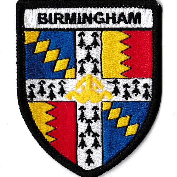 Patche écusson Birmingham ville Royaume Uni patch brodé blason thermocollant