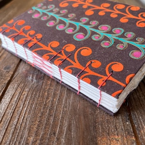 Artists Watercolour sketchbook / Cotton Rag Paper / Handmade Art Journal / Block Print Paper / Approx A6 Mini / Watercolour Gouache Pastels