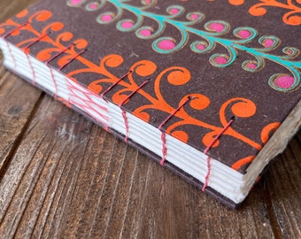 Artists Watercolour sketchbook / Cotton Rag Paper / Handmade Art Journal / Block Print Paper / Approx A6 Mini / Watercolour Gouache Pastels