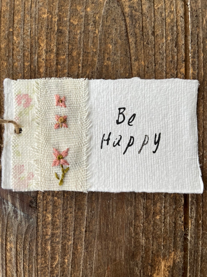 Handmade Gift Tags / Khandi Cotton Rag / Birthday Gifts / Floral Gift ...