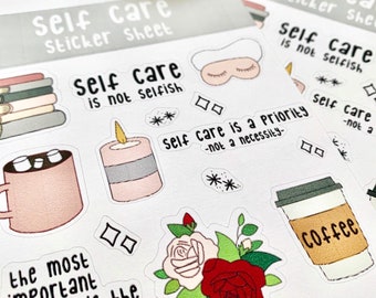 Self care stickers - Self care sticker sheet - Sticker sheet - Self care - Stickers
