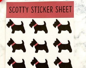 Scotty Dog Sticker Sheet - Scotty Dog Stickers - Etsy