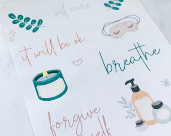 Self Care Stickers - Self Care Sticker Sheet - Self Care