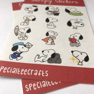 Snoopy Stickers - Snoopy sticker pack - Snoopy sticker sheet - Stickers - Sticker Pack- Sticker sheet - Kiss-cut stickers image 2