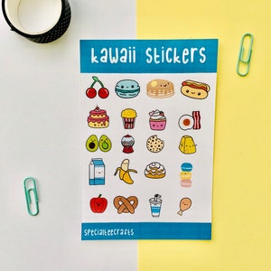 Kawaii Stickers - Kawaii Sticker Sheet -  Kawaii Sticker Pack - Kiss cut
