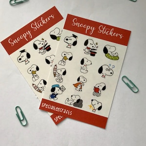 Snoopy Stickers - Snoopy sticker pack - Snoopy sticker sheet - Stickers - Sticker Pack- Sticker sheet - Kiss-cut stickers