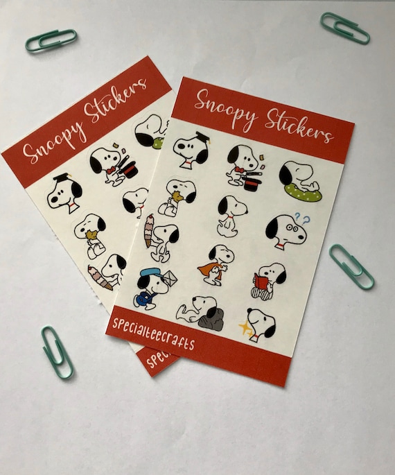 Snoopy Stickers - Snoopy sticker pack - Snoopy sticker sheet - Stickers - Sticker Pack- Sticker sheet - Kiss-cut stickers