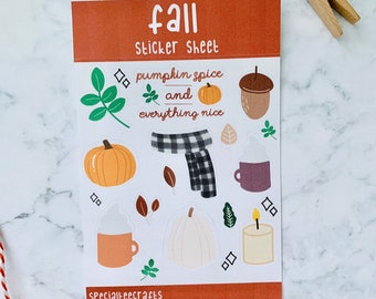 Fall stickers - Fall sticker sheet - Fall - Autumn Stickers - Autumn Sticker sheet - cute stickers - stickers - Sticker sheet