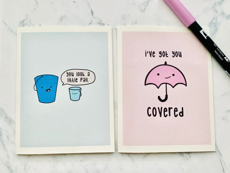 Cute pun cards VERSION 2 cute cards pun cards cute | Etsy