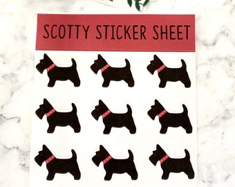 Scotty Dog Sticker Sheet - Scotty Dog Stickers - Etsy