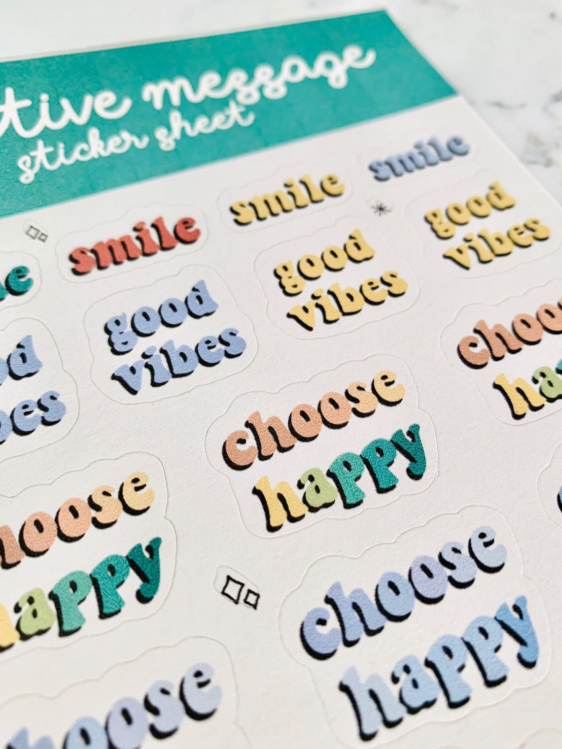 Positive Message Sticker Sheet Positive Message Stickers | Etsy