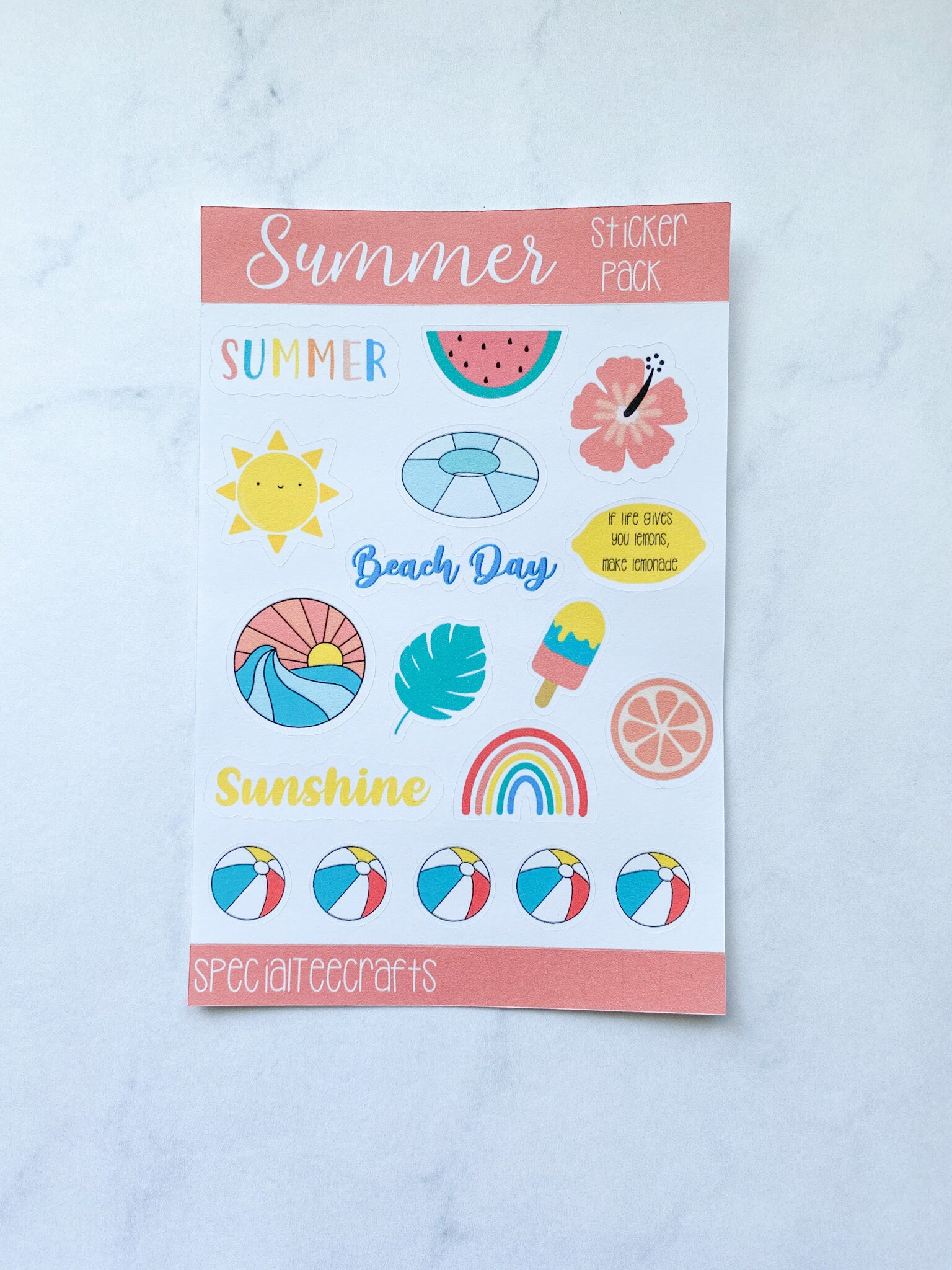 summer stickers summer sticker pack cute summer sticker etsy