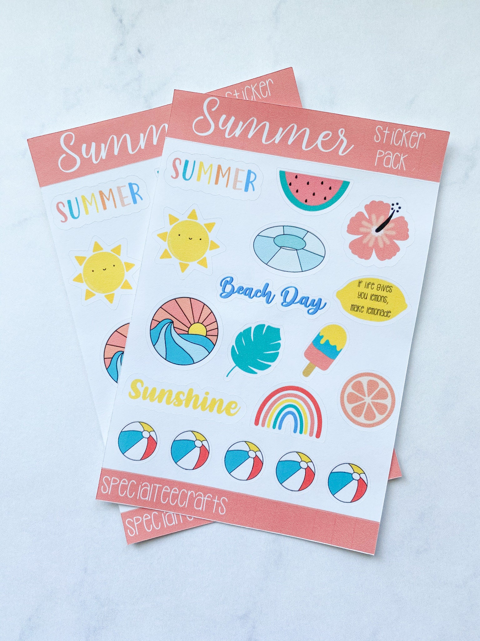 Summer Sticker One Color Summer Stickers Summer Sticker Pack Cute Summer Sticker | Etsy