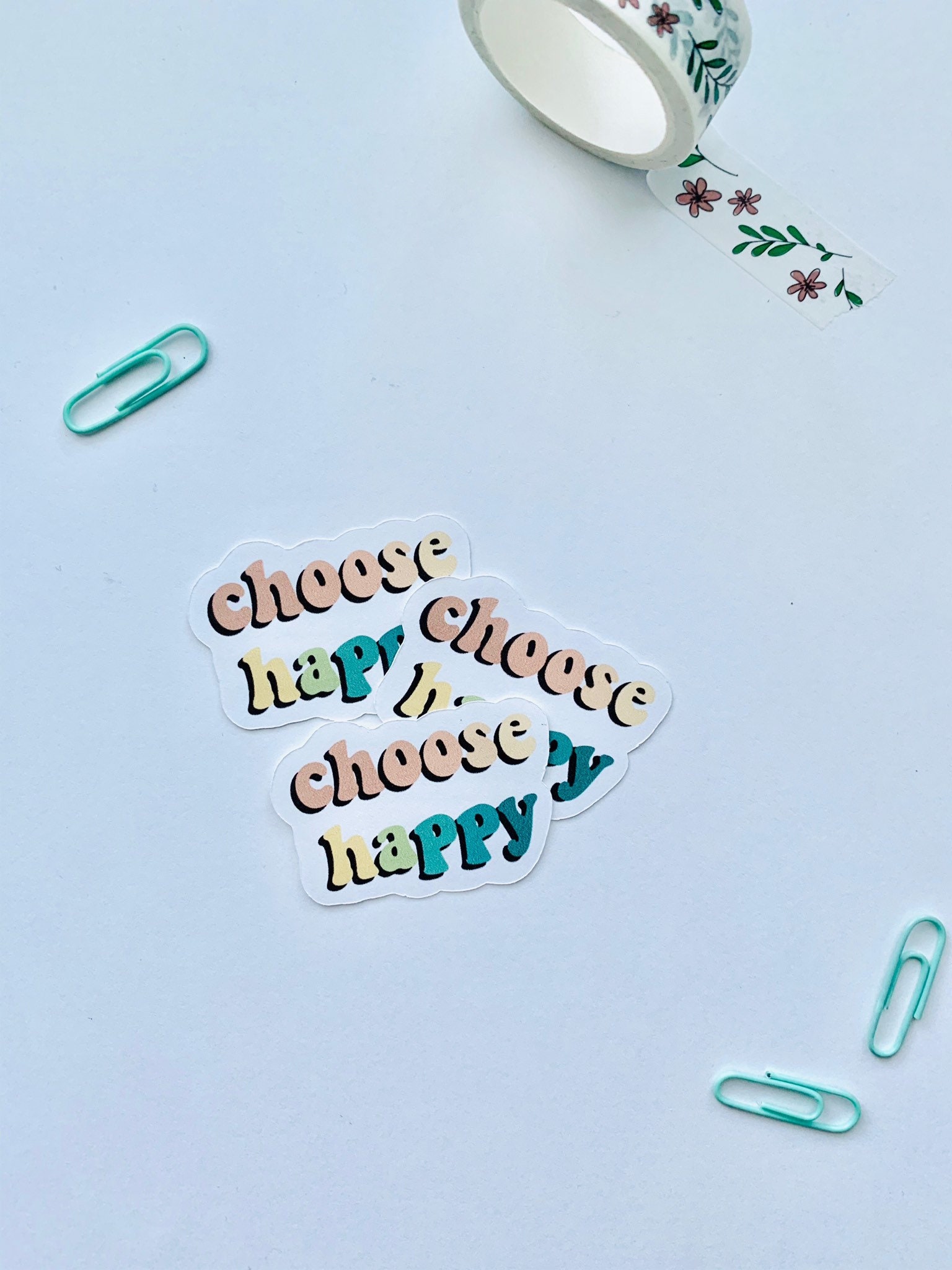 Choose Happy Stickers - Die Cut Sticker - Positive Message Sticker ...