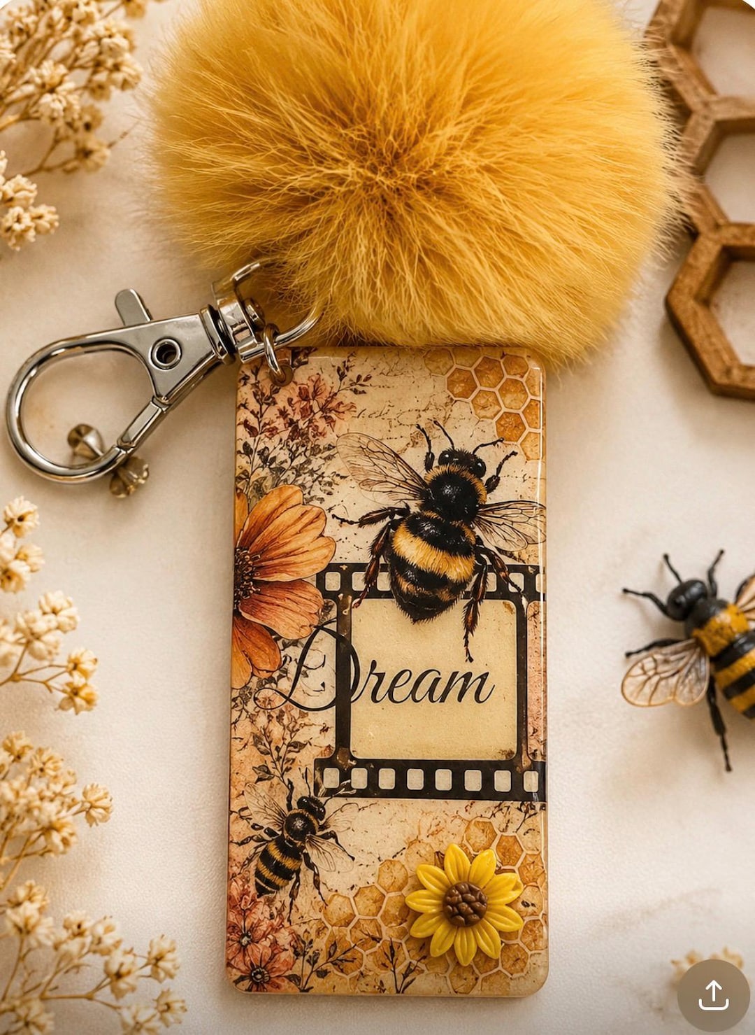 Spring Keychain Bee Bee Summer Keychain - Etsy