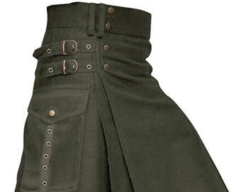 Cotton Kilt Scottish Deluxe Army Tartan Goth Outdoor Utility Highland skirt